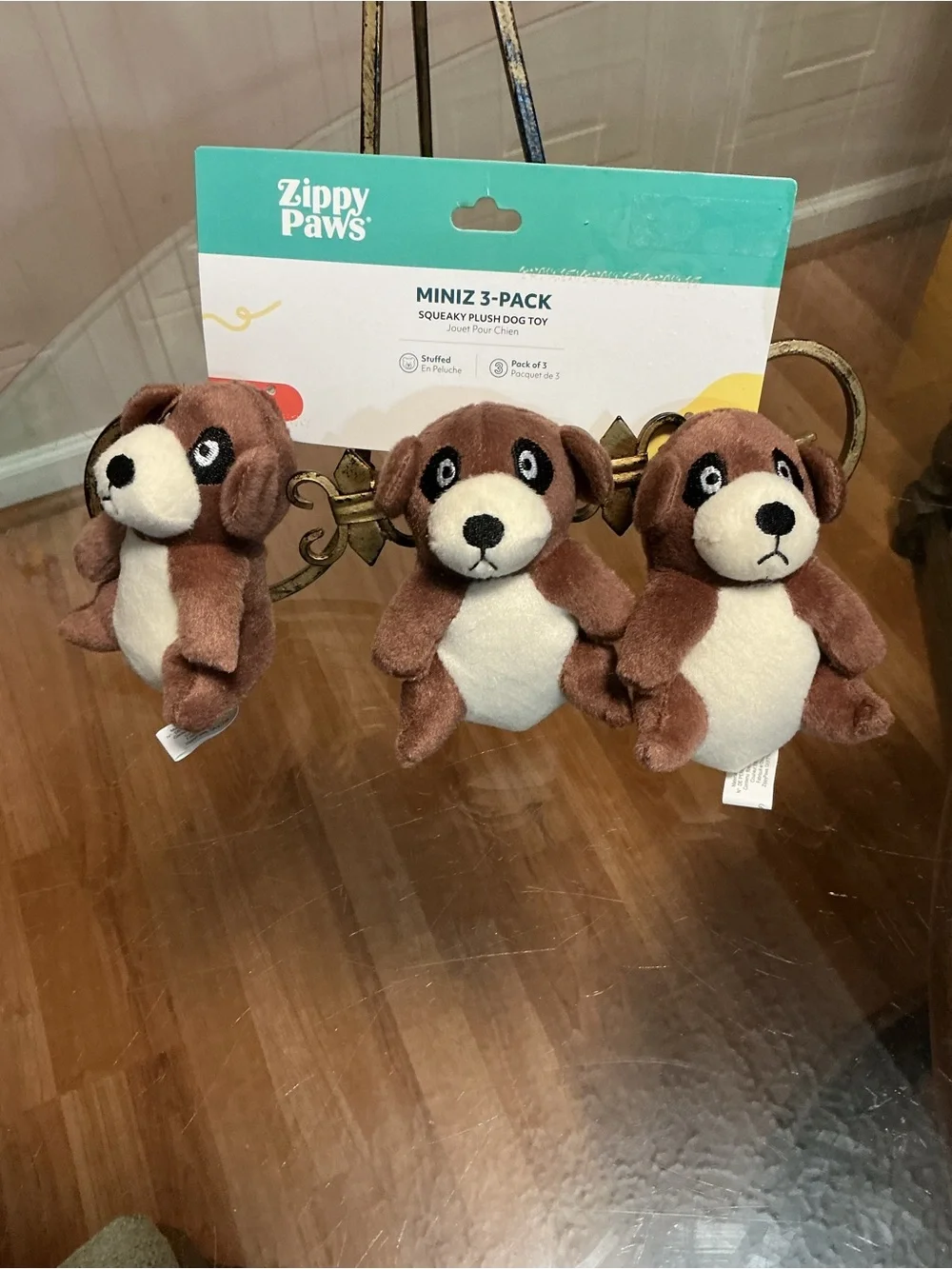NEW Dog Toys 3 Mini Stuffed Plush Doggies with Squeakers | Zippy Paws